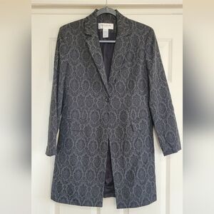 Jones New York Black Brocade Coat - Size 8P (Petite)